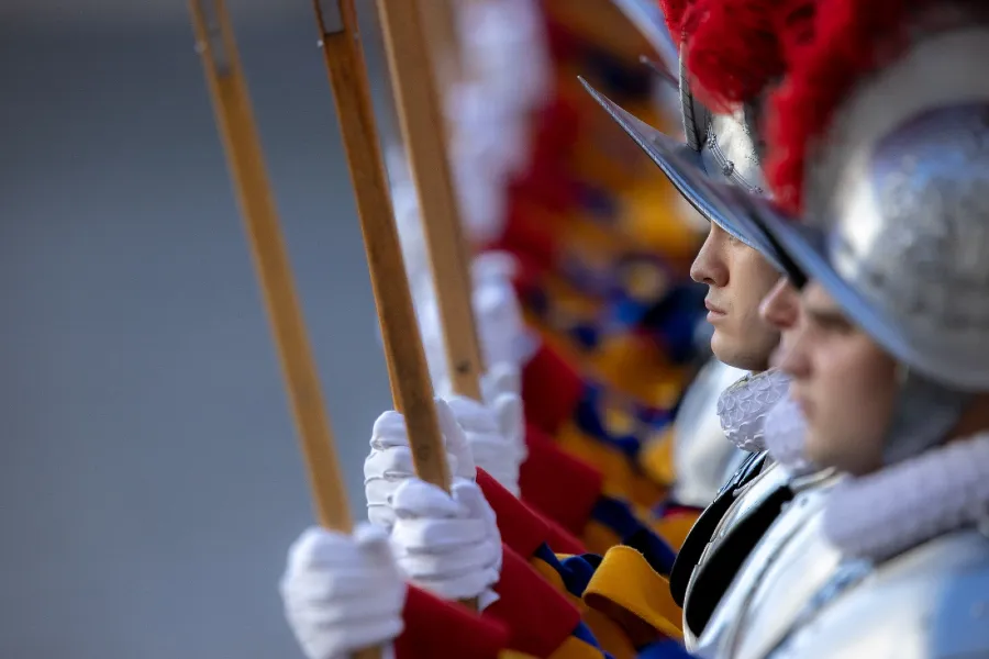 Swiss Guards at the ceremony in Vatican City's San Damaso Courtyard on May 6, 2021.?w=200&h=150